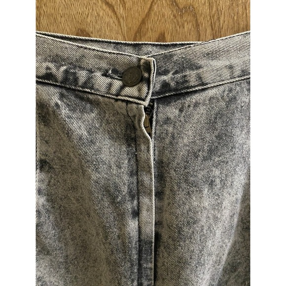 Vintage 80's Kayo of California Denim Gray Acid Wash Pencil Skirt Slit Sz 13/14 - Picture 8 of 11
